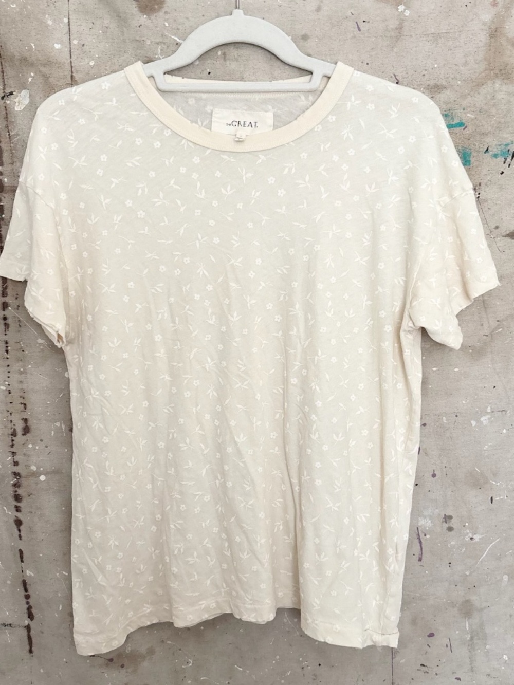 The Great Boxy Washed Floral Crewneck Tee